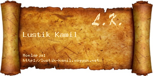 Lustik Kamil névjegykártya